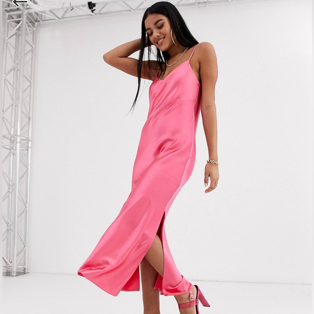 ASOS satin maxi slip dress